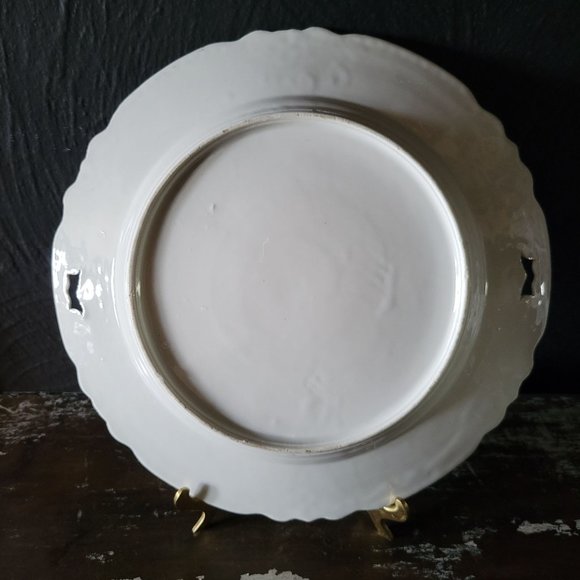 Vintage Plate with Cherry Blossom and Bird Design, Openwork Plate, Cottagecore - Picture 4 of 4